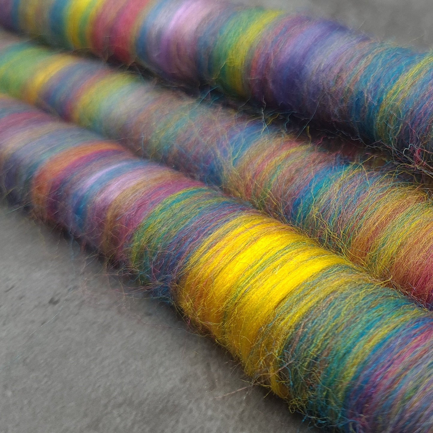 Rolags (or Punis) for spinning, Beaulieu, Wool and Bamboo