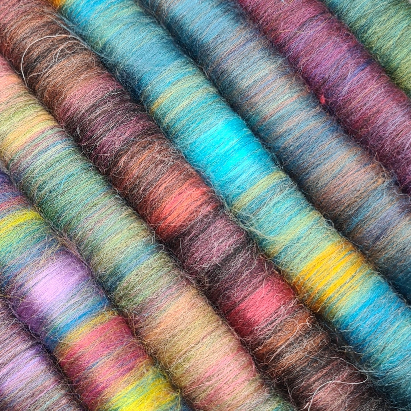 Rolags (or Punis) for spinning, Salterns Lake, Wool and Bamboo