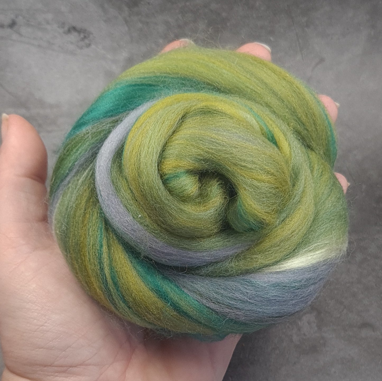 Grey Greens - Merino & Bamboo Combed Top - Portchester Blend