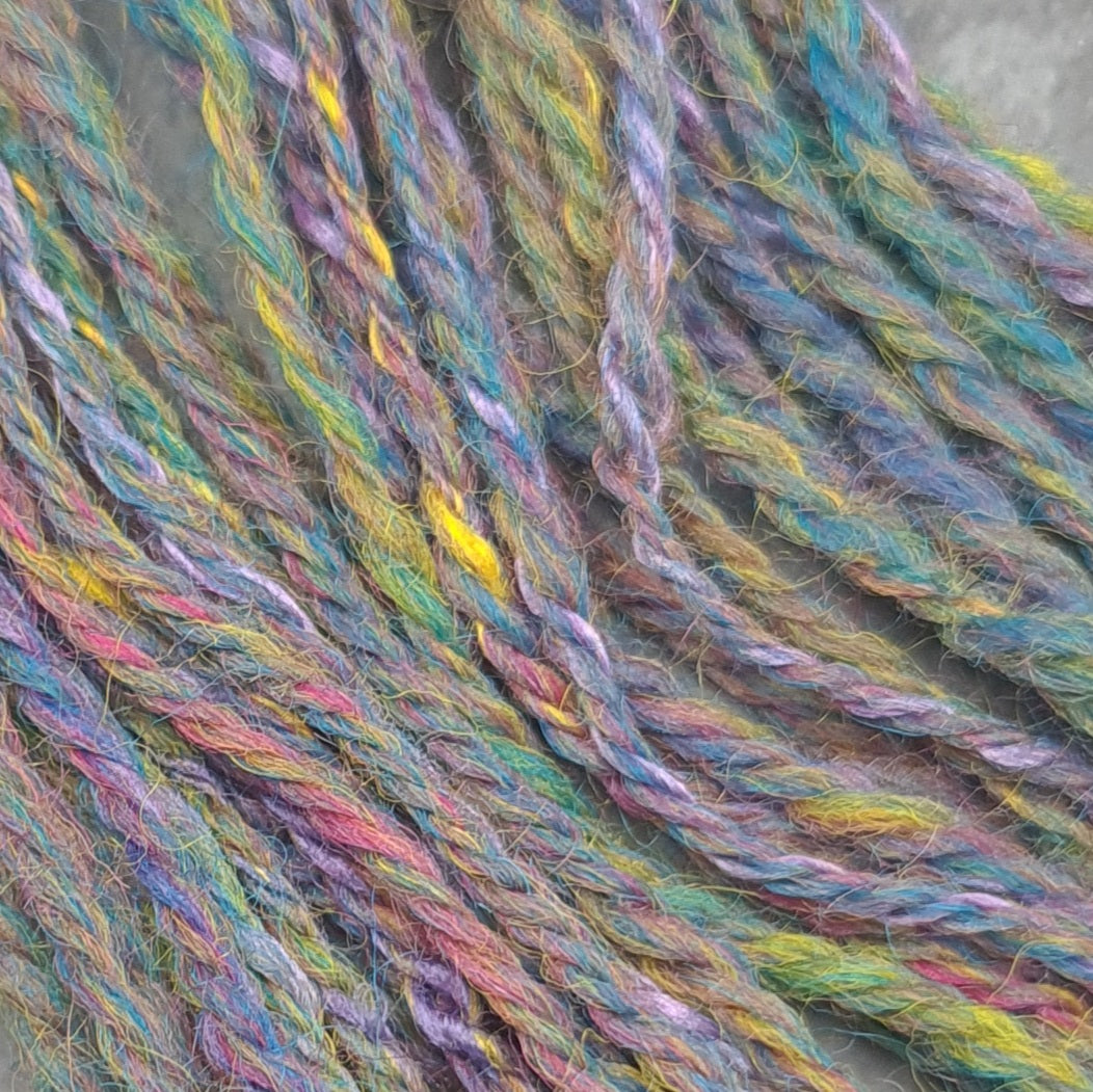 Handspun Worsted/Aran yarn, Wool and Bamboo, micro skeins