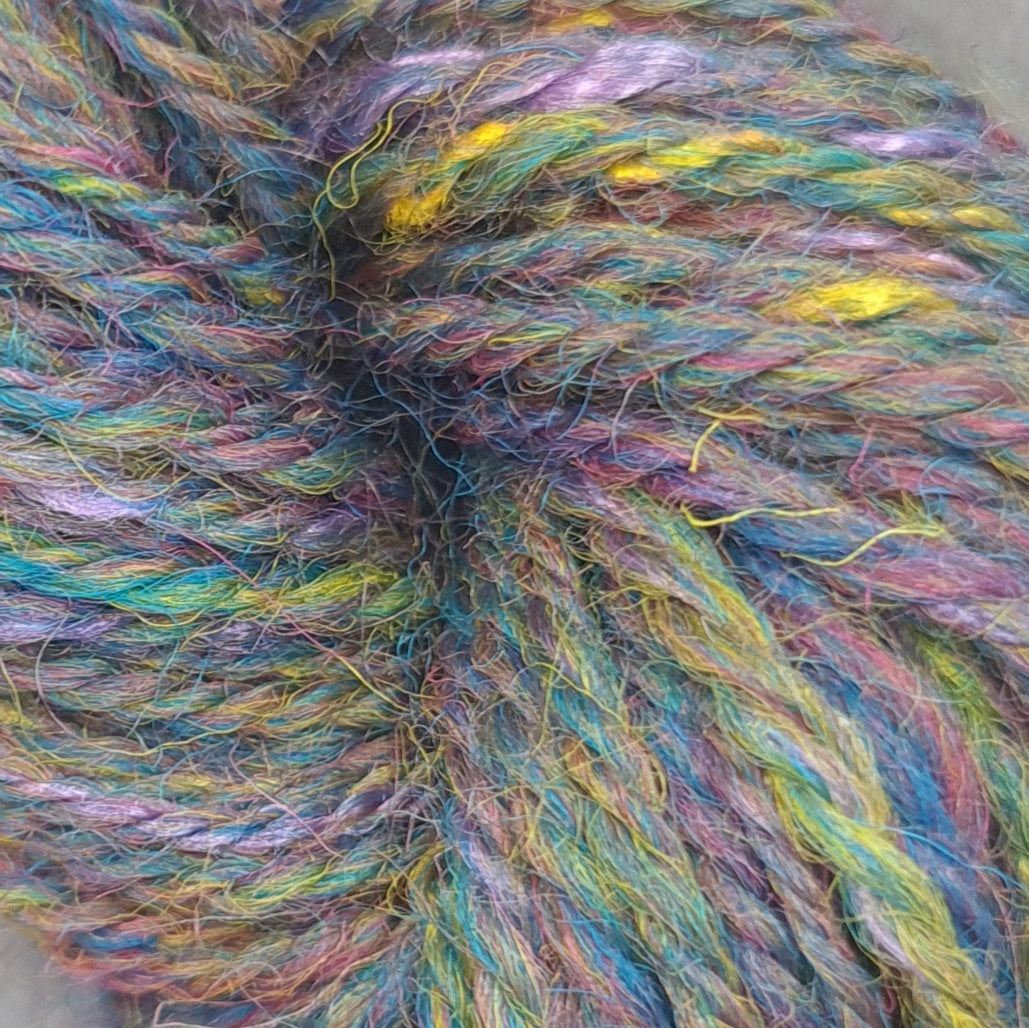 Handspun Worsted/Aran yarn, Wool and Bamboo, micro skeins