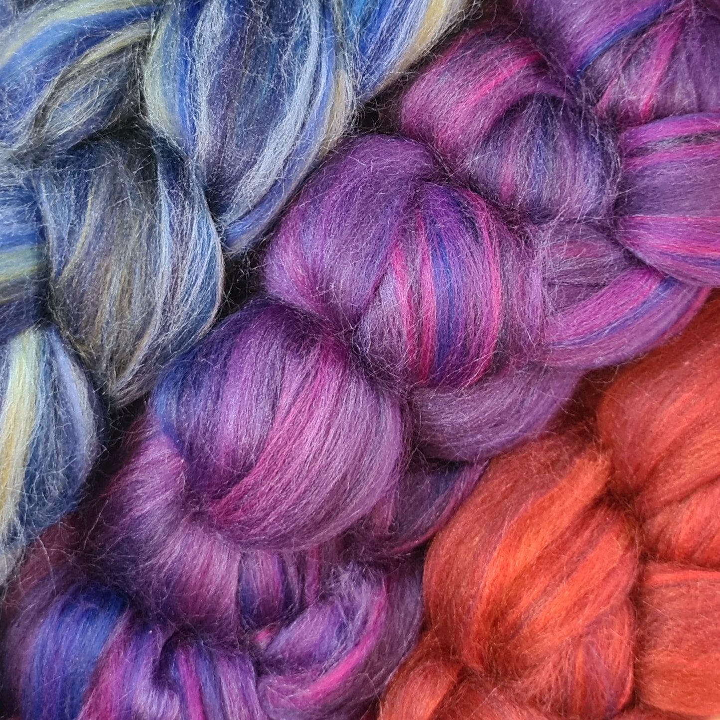 Purplicious - Super Fine Merino & Tussah Silk combed top - Downend Blend