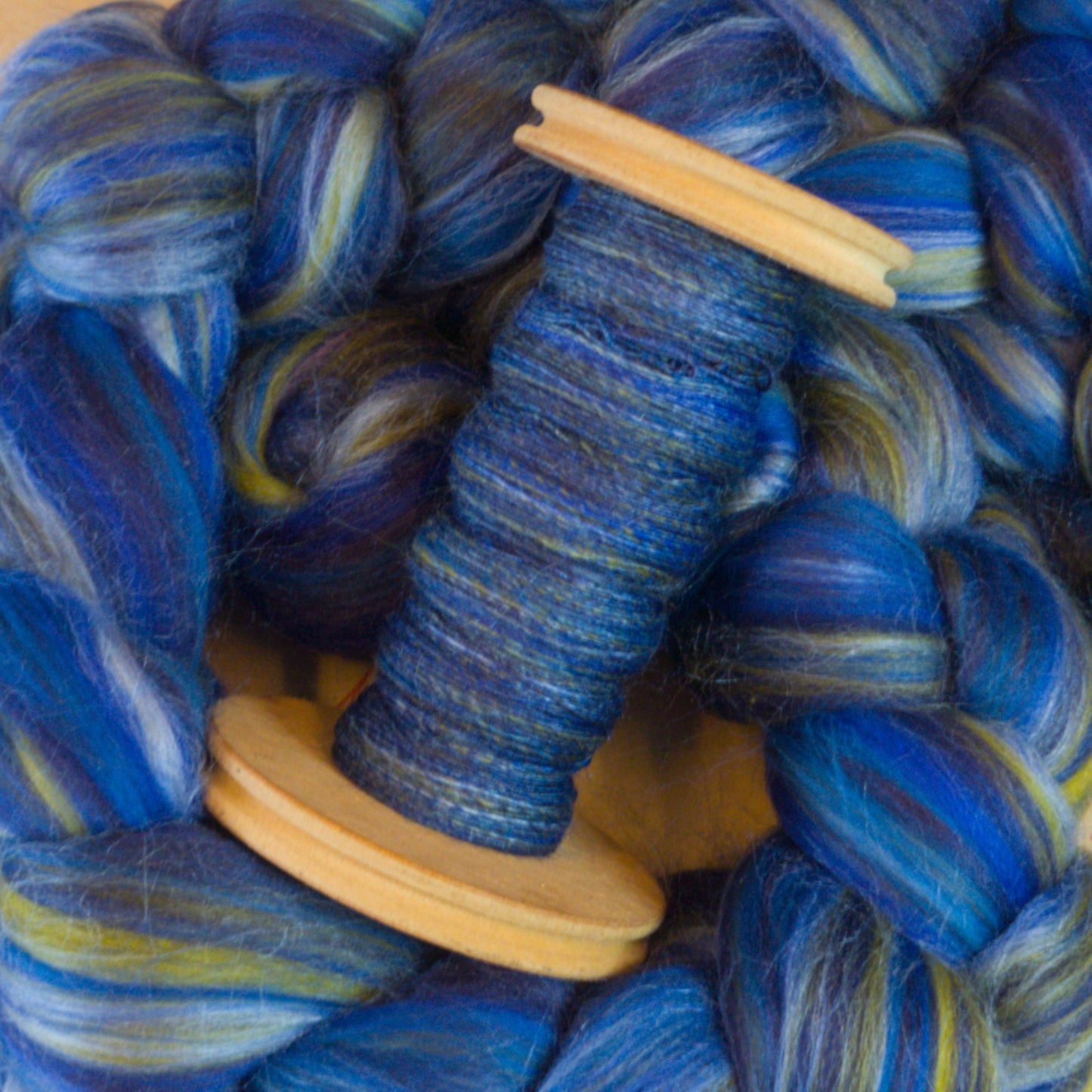 Blue Planet - Super Fine Merino & Tussah Silk combed top - Downend Blend