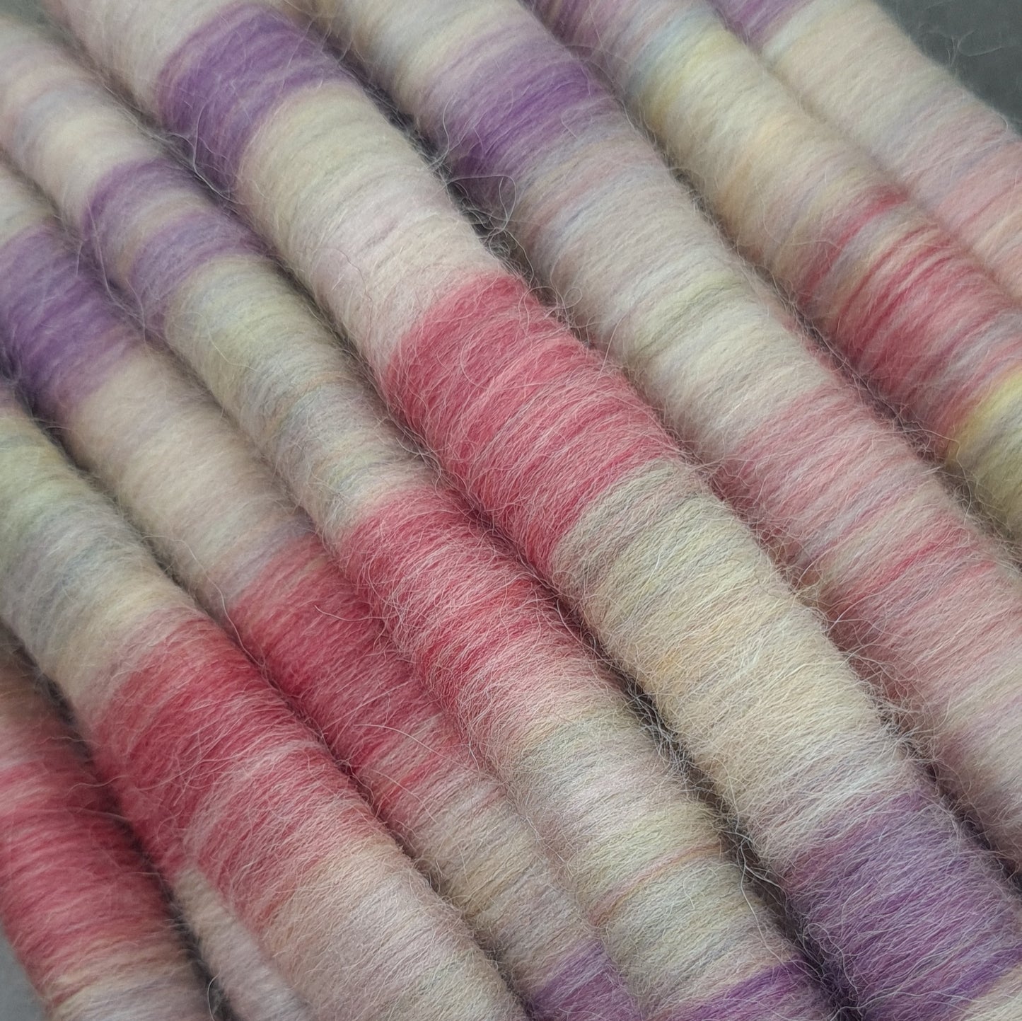 Rolags (or Punis) for spinning, Autumn Berry Ripple, Special Edition September '24