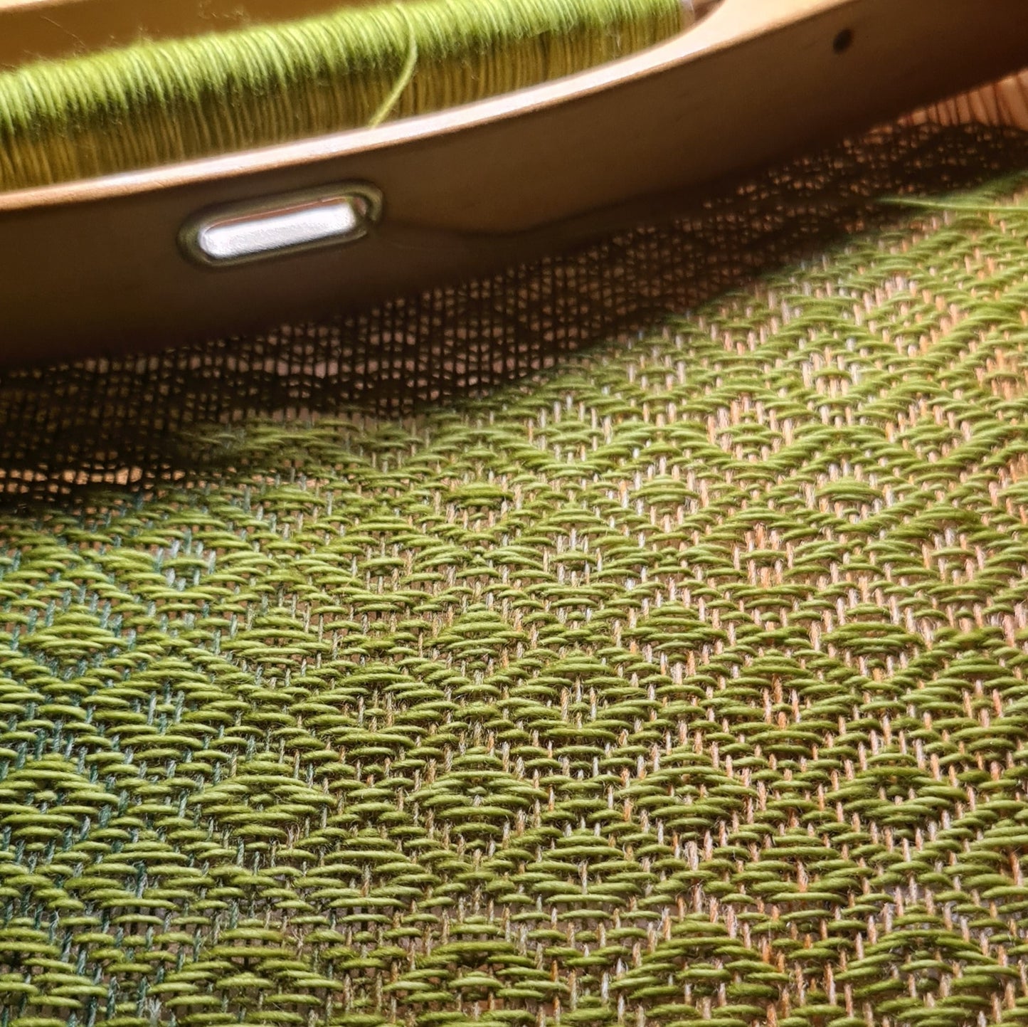 Green and Orange Diamond Twill Skinny Scarf