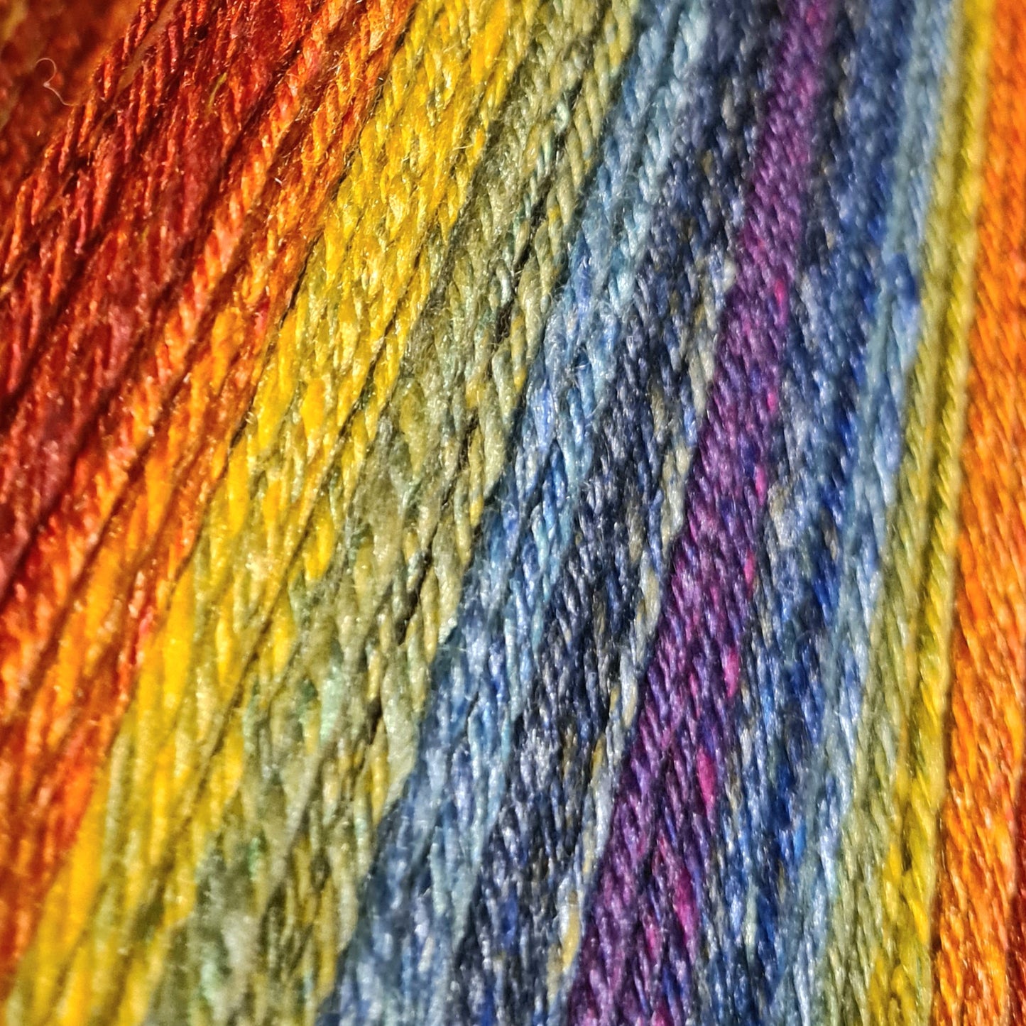 Rainbow Gamp Scarf in Merino and Silk