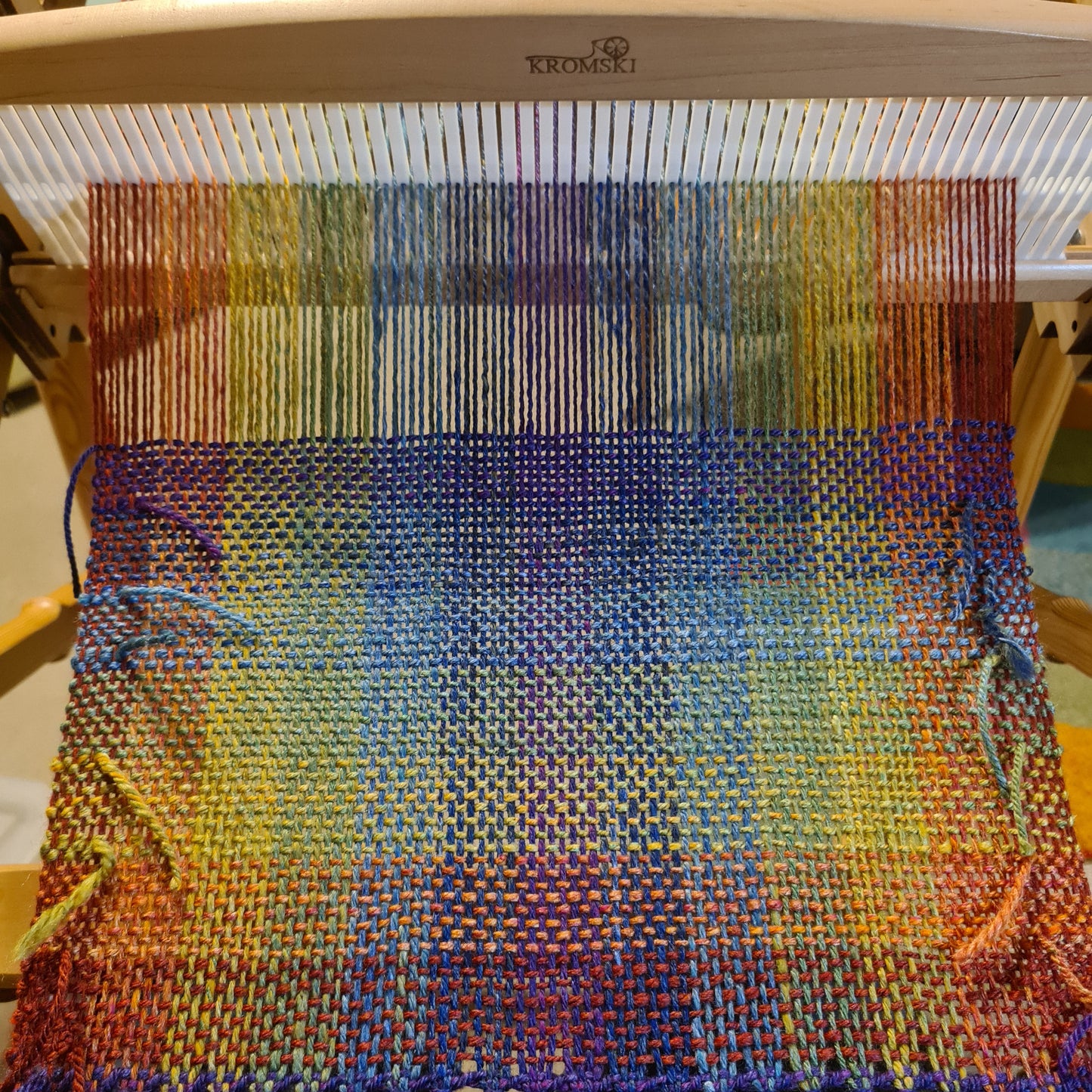 Rainbow Gamp Scarf in Merino and Silk