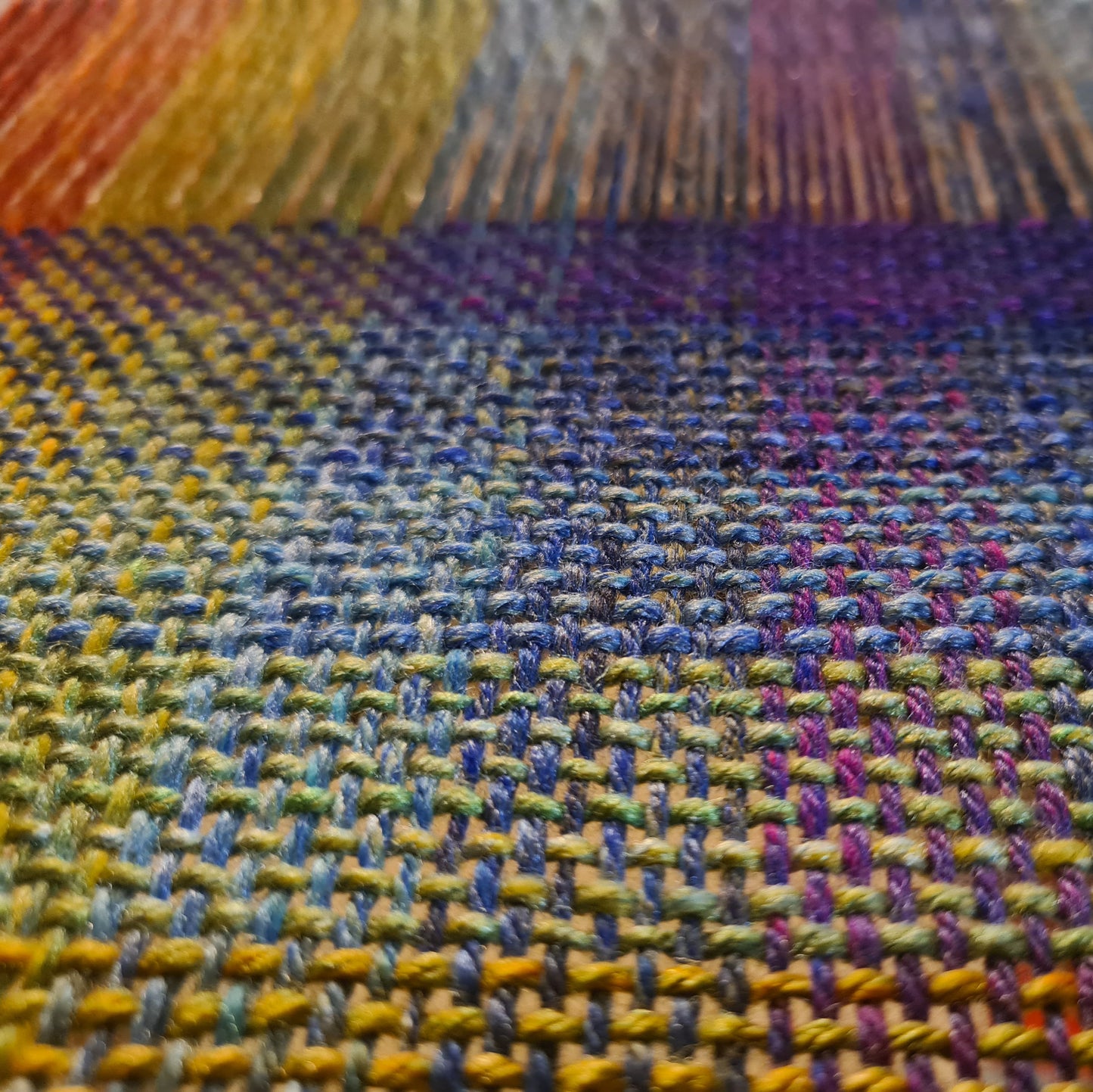 Rainbow Gamp Scarf in Merino and Silk