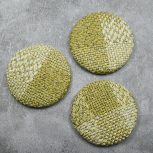 Olive Twill Pocket Mirror featuring handwoven fabric