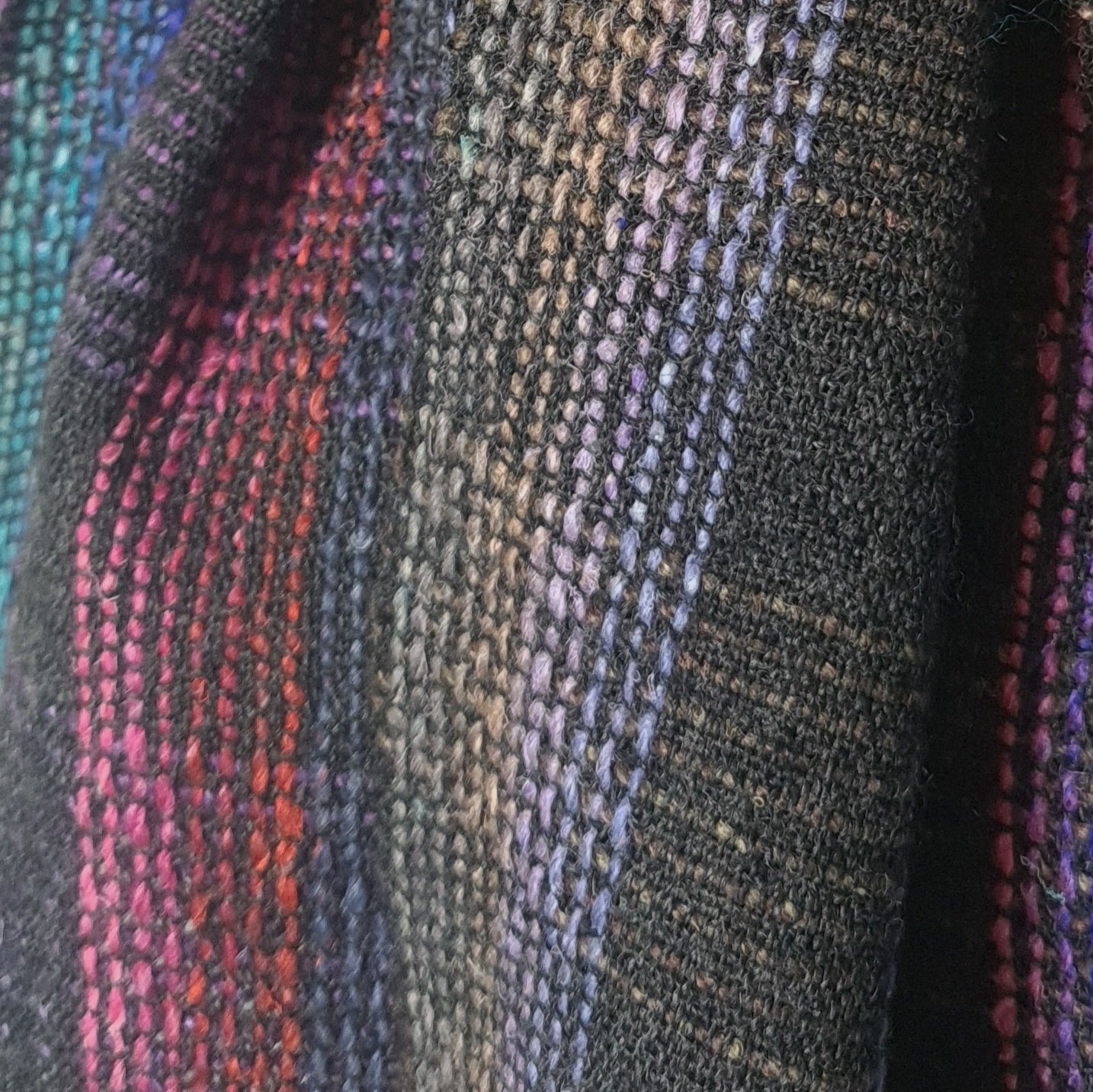 Bold Checked Scarf in Charcoal, Pink and Multicolours