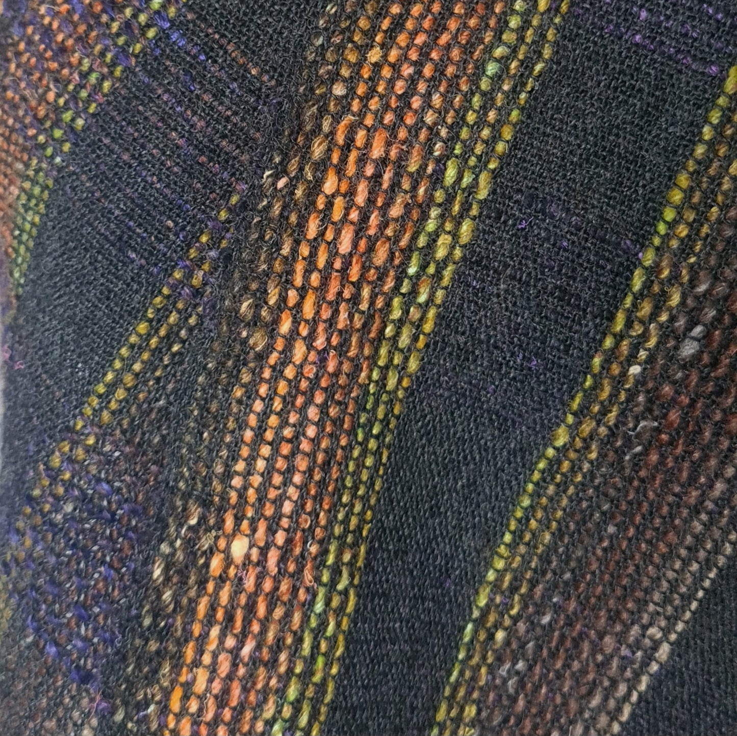 Bold Checked Scarf in Charcoal, Orange and Lime