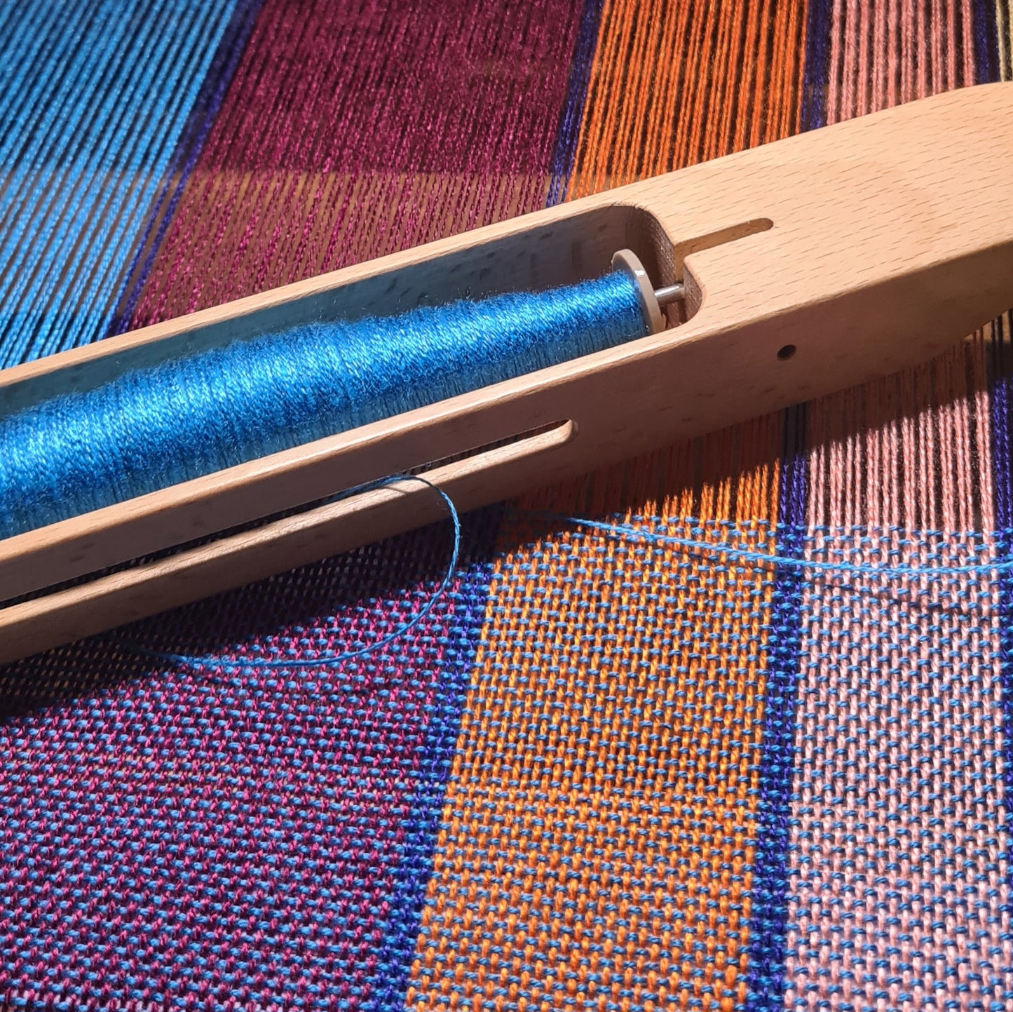 Bold Tencel Shawl - Bordered Stripes in Turquoise