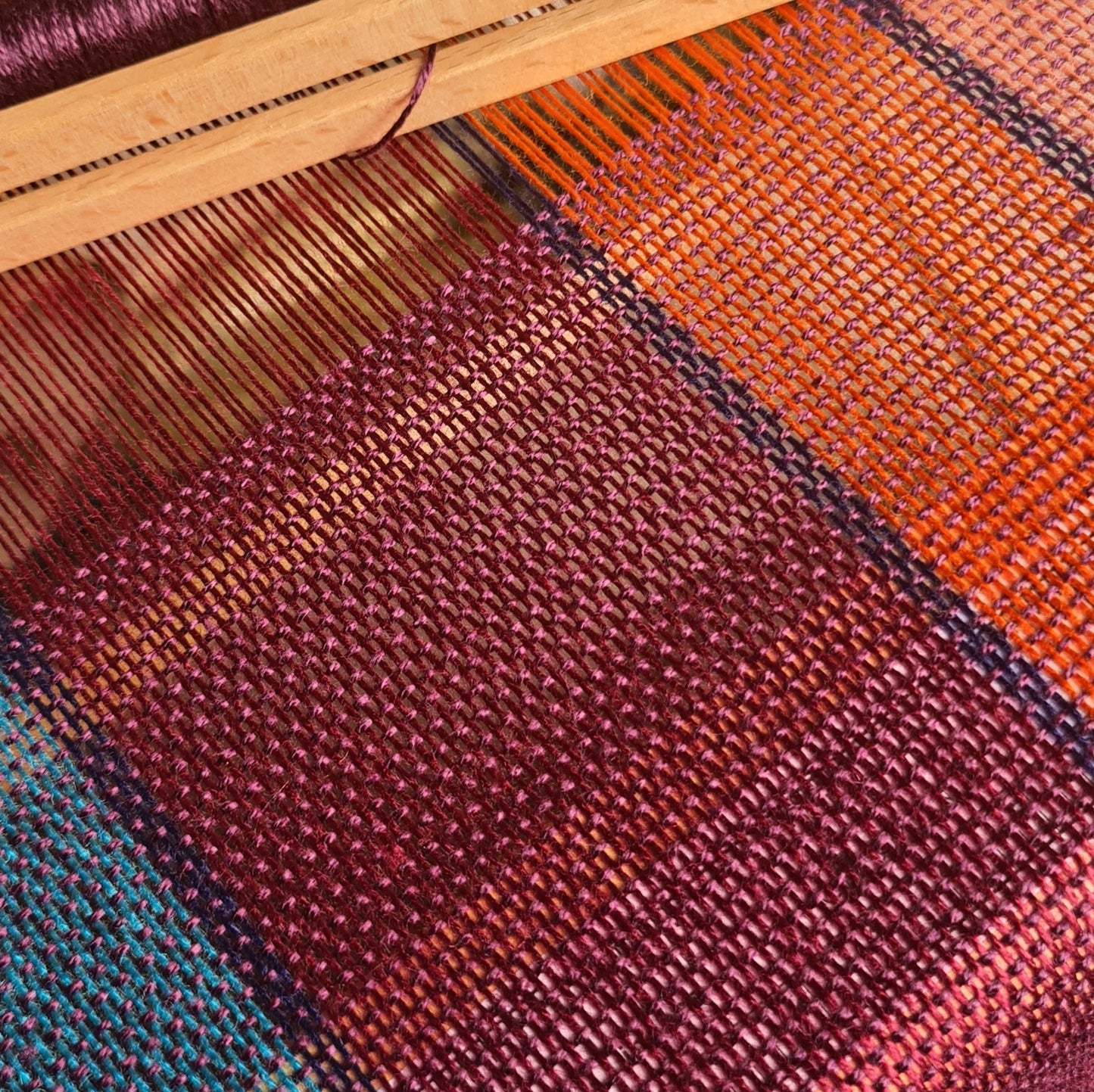 Bold Tencel Shawl - Squares in Turquoise
