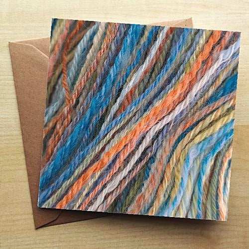 Greetings cards printed with images of handspun yarn