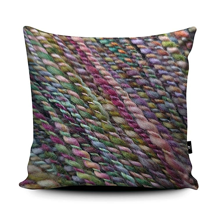 Printed vegan suede cushion with insert