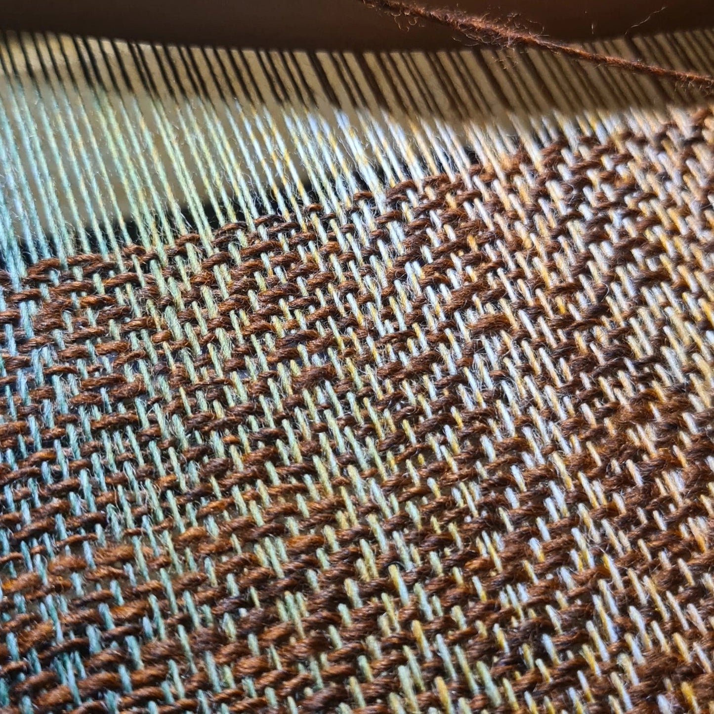 Copper, Green and Orange Leaf Twill Scarf