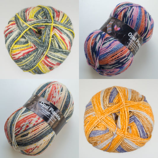 Self Patterning Sock Yarn, Opal Planet for Bergere de France, 100g