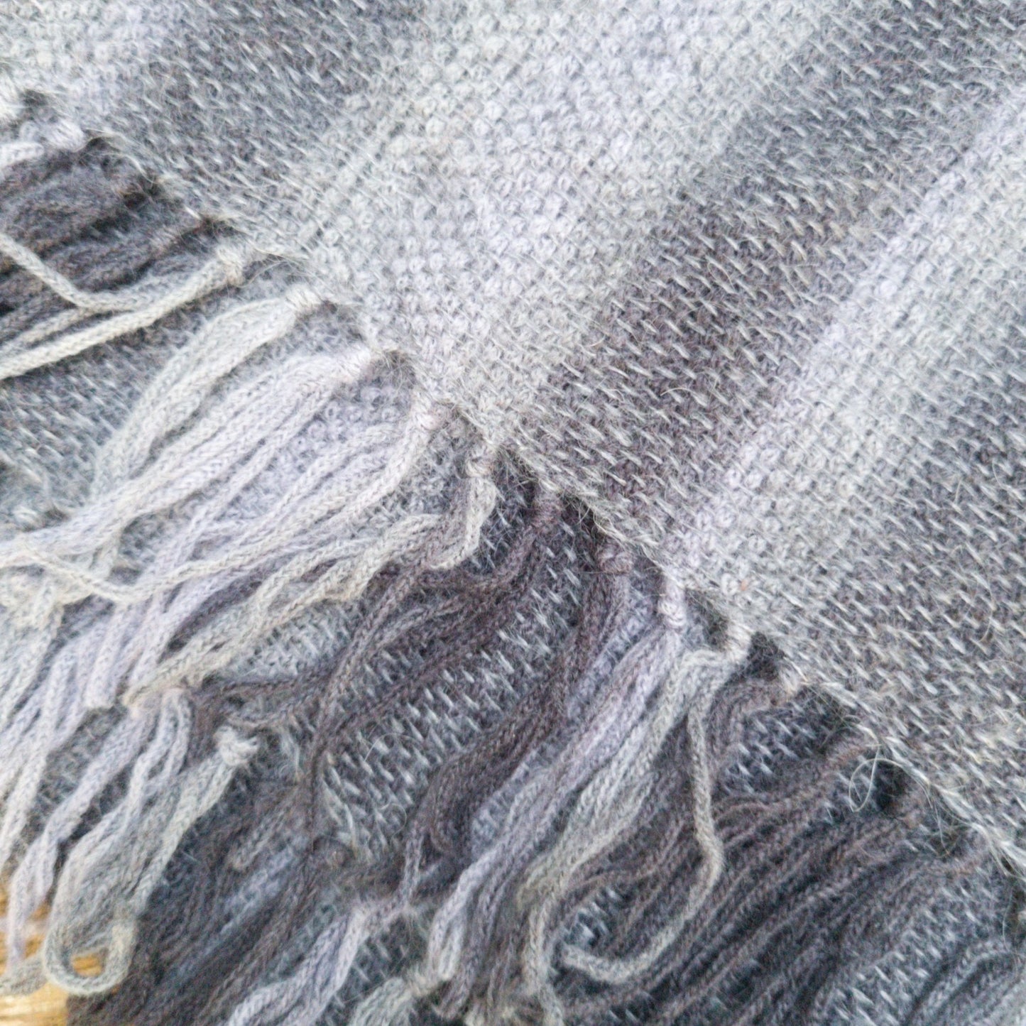Hand Woven Striped Scarf in Wool, Cashmere, Mohair and Silk a Scarf from A Little Trinket