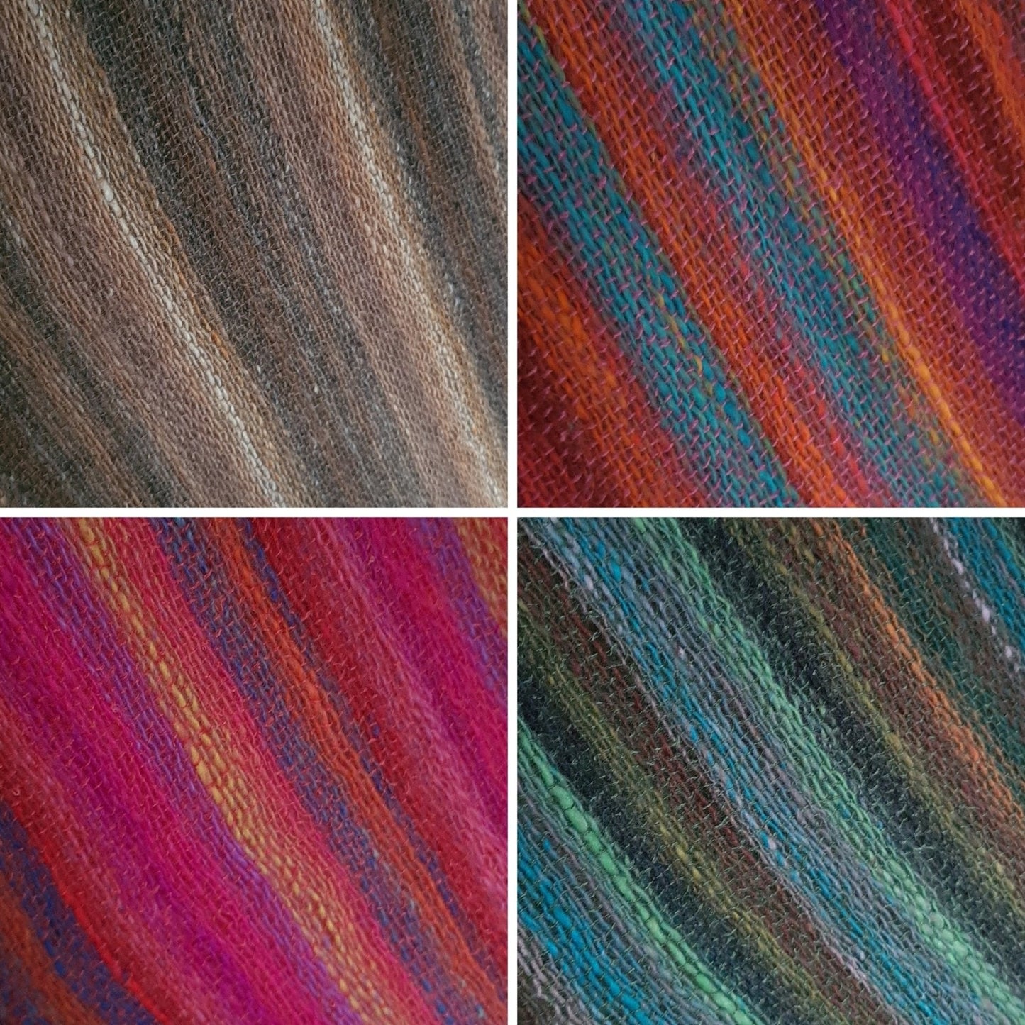 Hand Woven Striped Scarf in Wool, Mohair and Silk a Scarf from A Little Trinket
