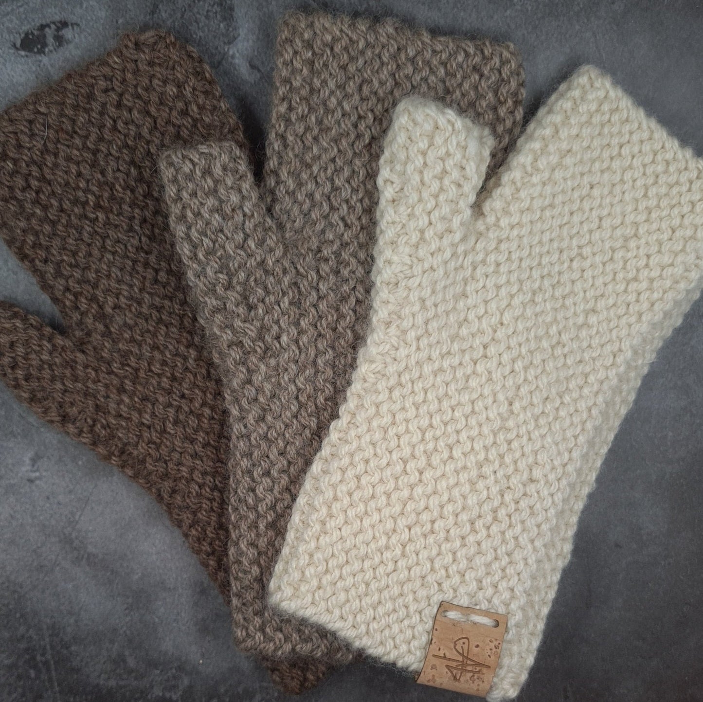 Handknitted British Bluefaced Leicester Wool Wrist Warmers a Wrist Warmers from A Little Trinket