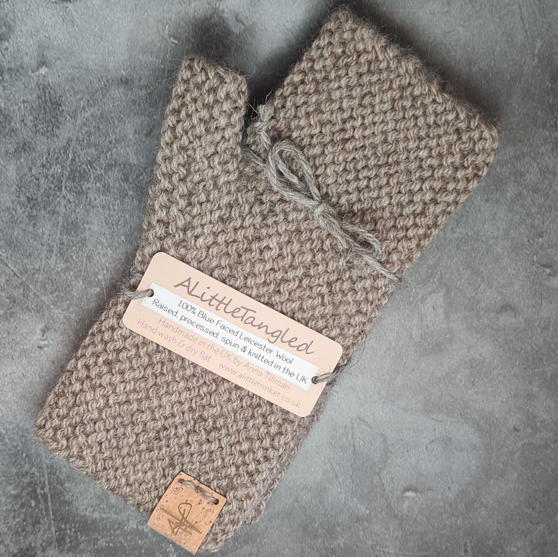Handknitted British Bluefaced Leicester Wool Wrist Warmers a Wrist Warmers from A Little Trinket