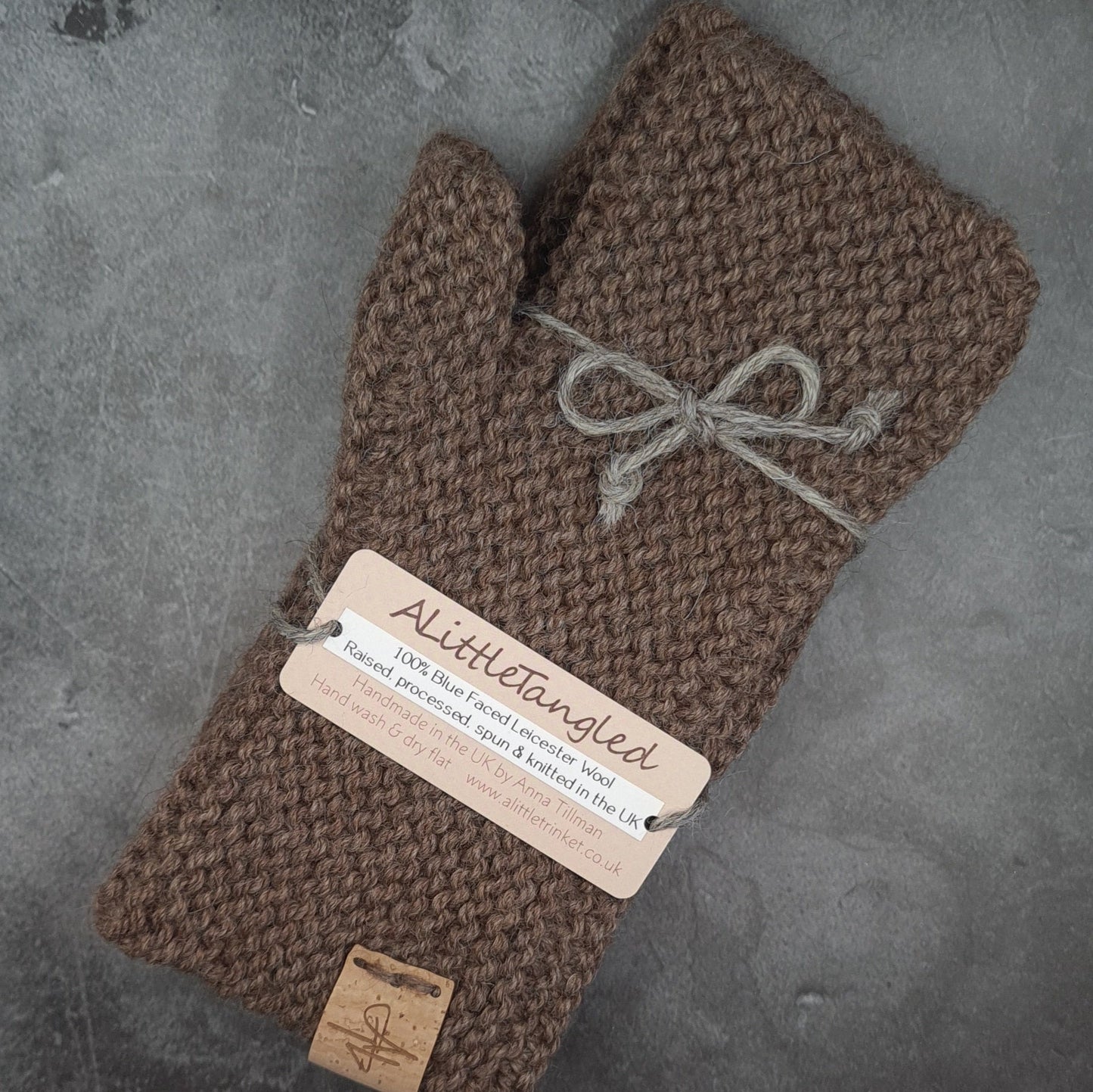 Handknitted British Bluefaced Leicester Wool Wrist Warmers a Wrist Warmers from A Little Trinket