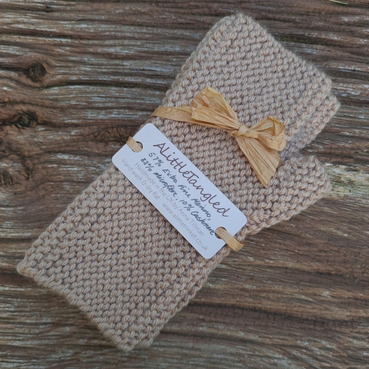 Handknitted Cashmere Wrist Warmers - Soft Shades a Wrist Warmers from A Little Trinket