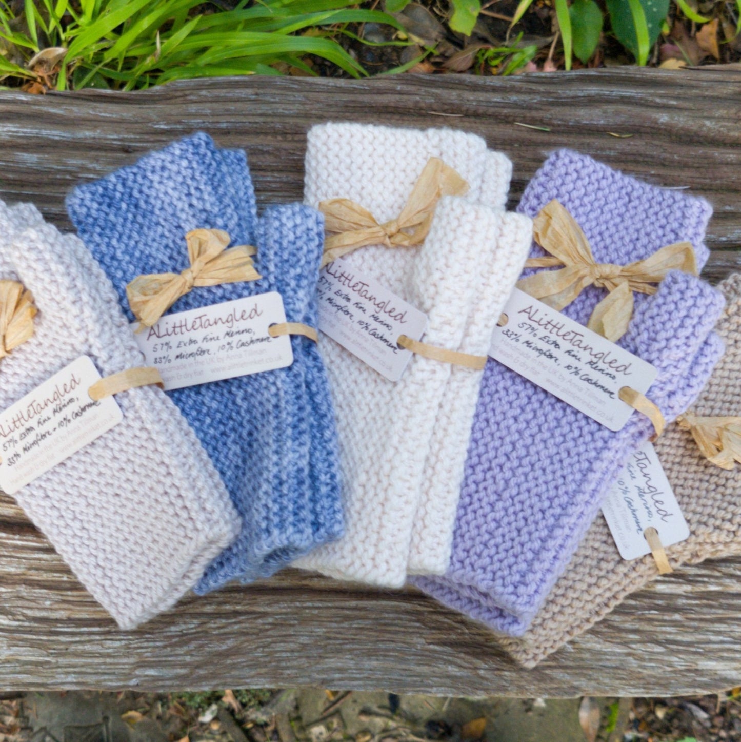 Handknitted Cashmere Wrist Warmers - Soft Shades a Wrist Warmers from A Little Trinket