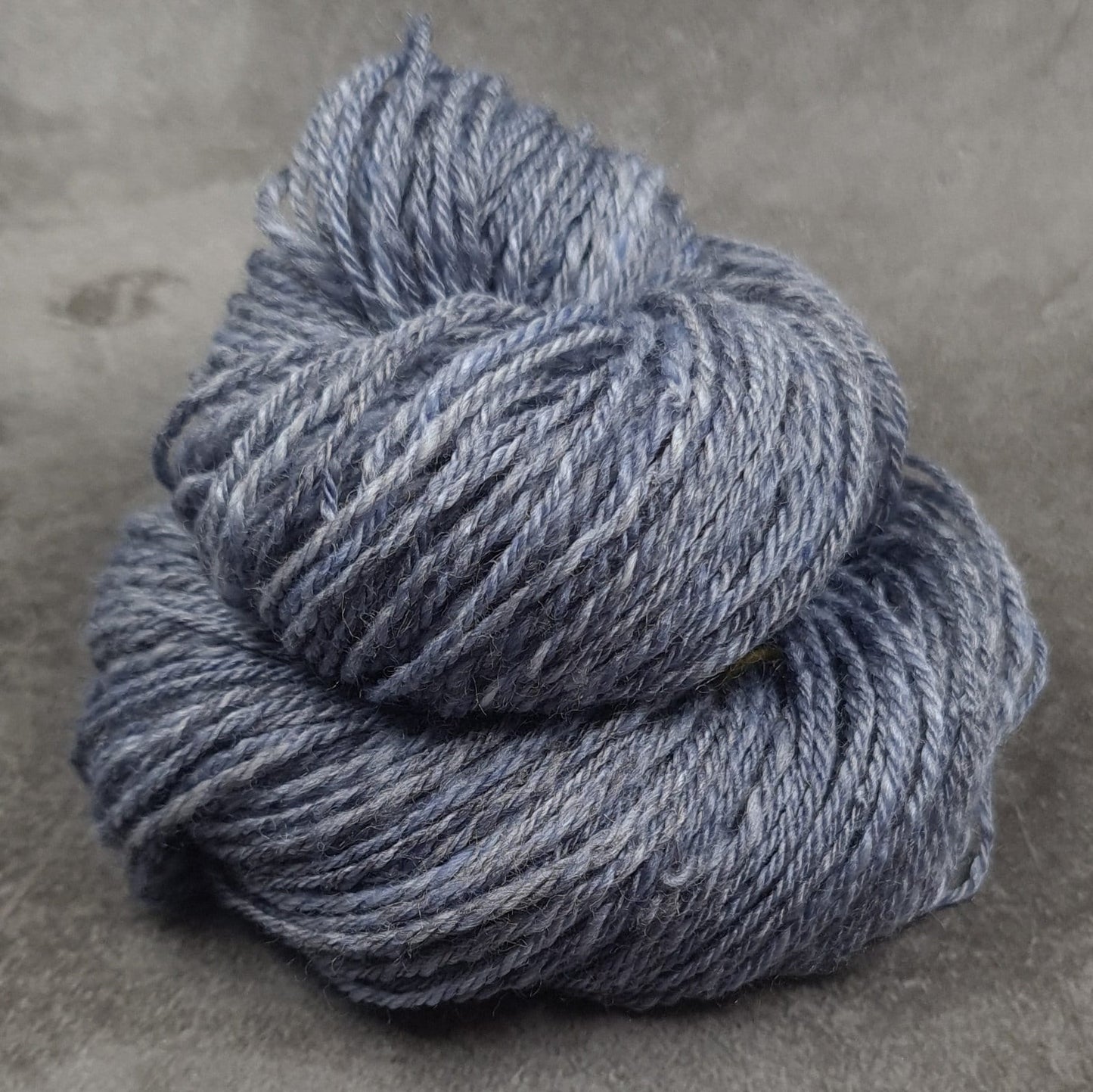 Handspun, DK/Worsted yarn, 20g mini skein, merino wool & silk, Light Grey