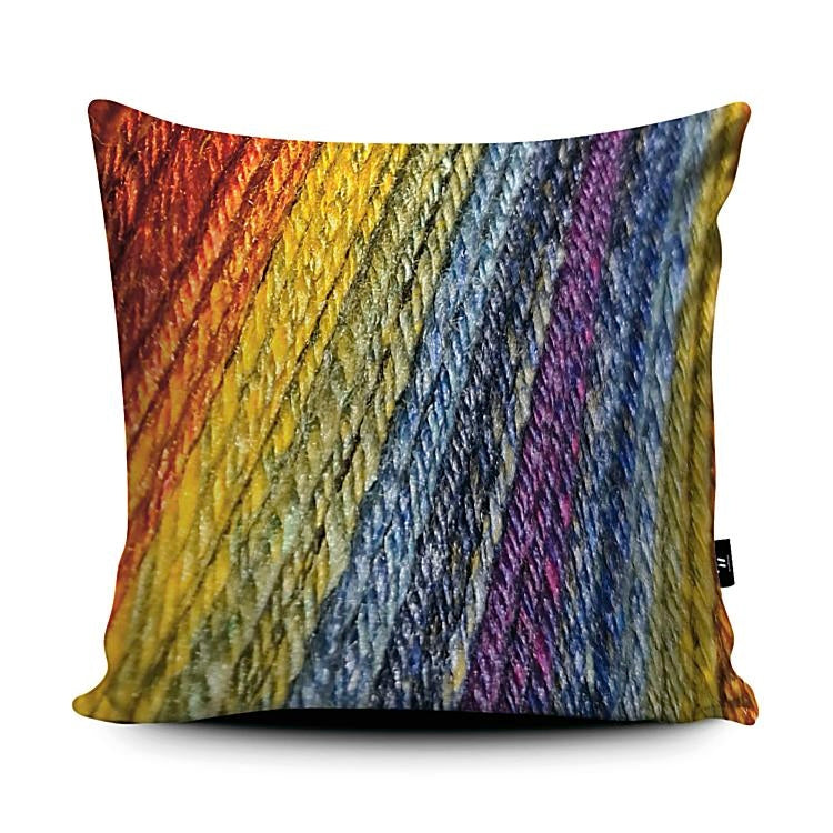 Printed vegan suede cushion
