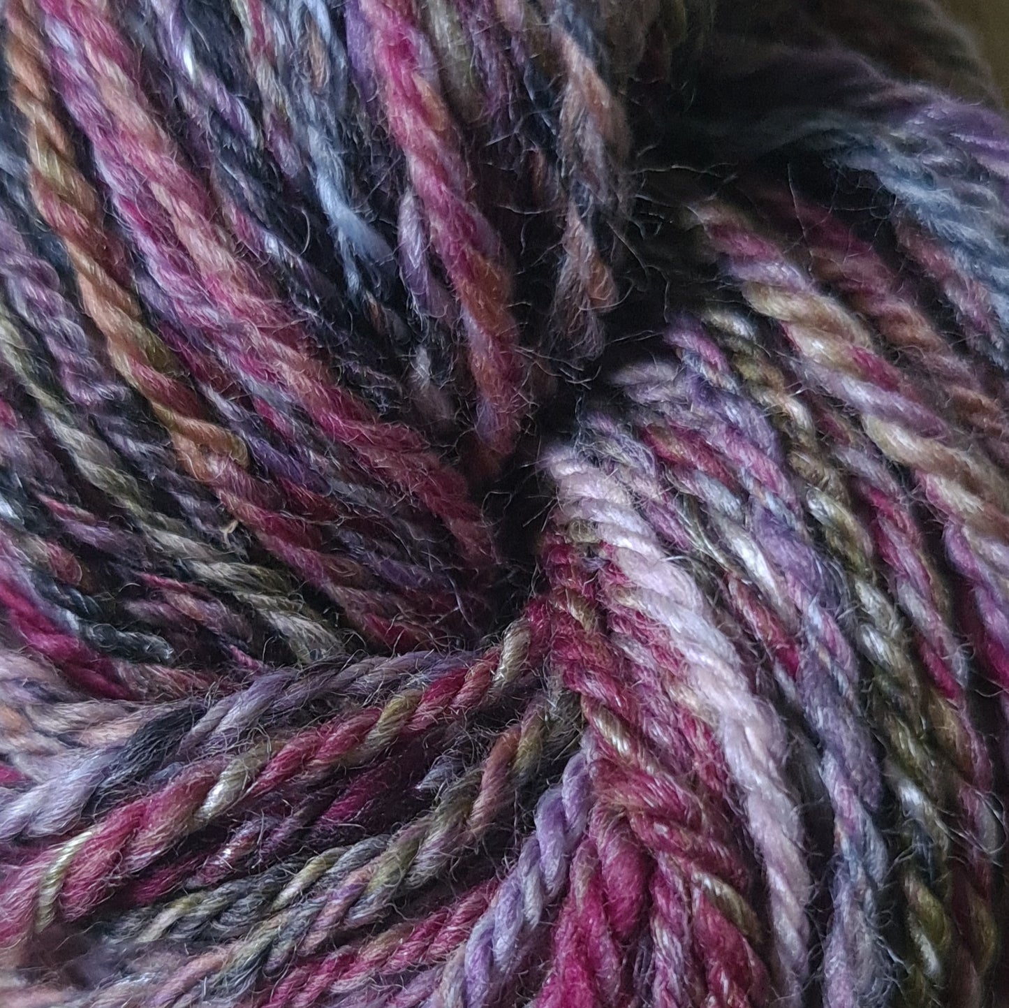 Handspun Worsted/Aran yarn, multi coloured merino wool & silk, mini skeins