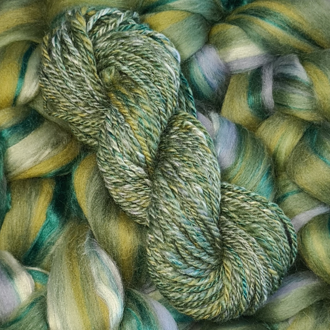 Handspun Worsted/Aran yarn, merino wool & bamboo, mini skeins