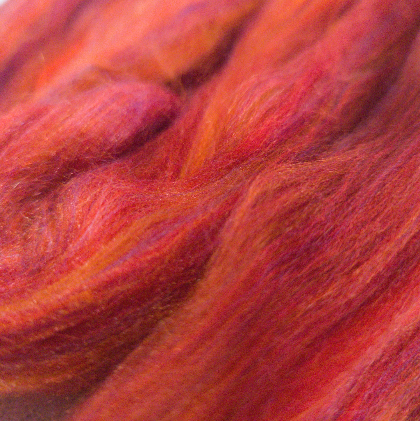 Rich Reds - Super Fine Merino & Tussah Silk combed top - Downend Blend