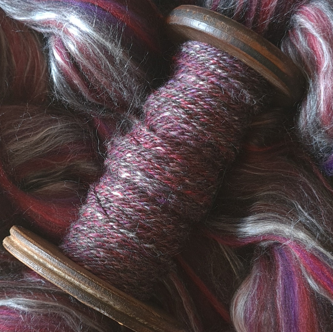 Handspun Worsted/Aran yarn, merino wool, alpaca & silk, mini skeins