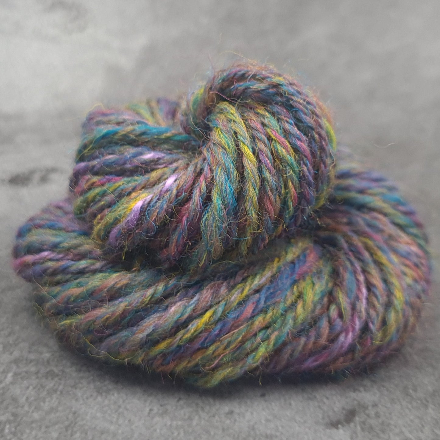 Handspun Worsted/Aran yarn, Wool and Bamboo, micro skeins