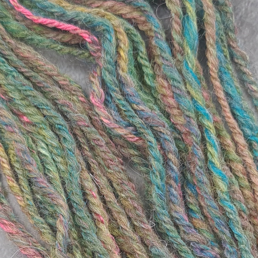 Handspun Worsted/Aran yarn, Wool and Bamboo, micro skeins