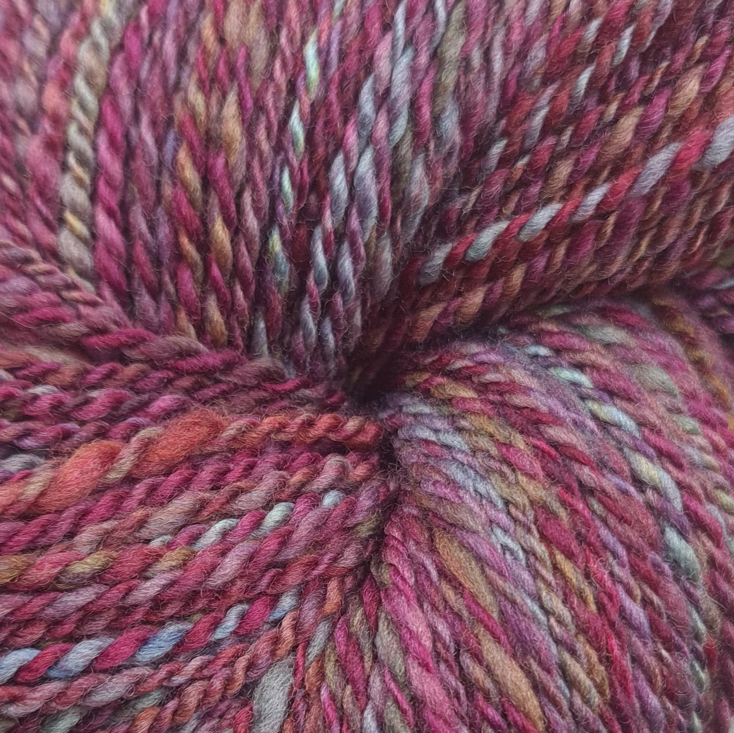 Handspun Worsted/Aran yarn, 119g skein, Kettle dyed Merino Wool, Autumn Mix OOAK
