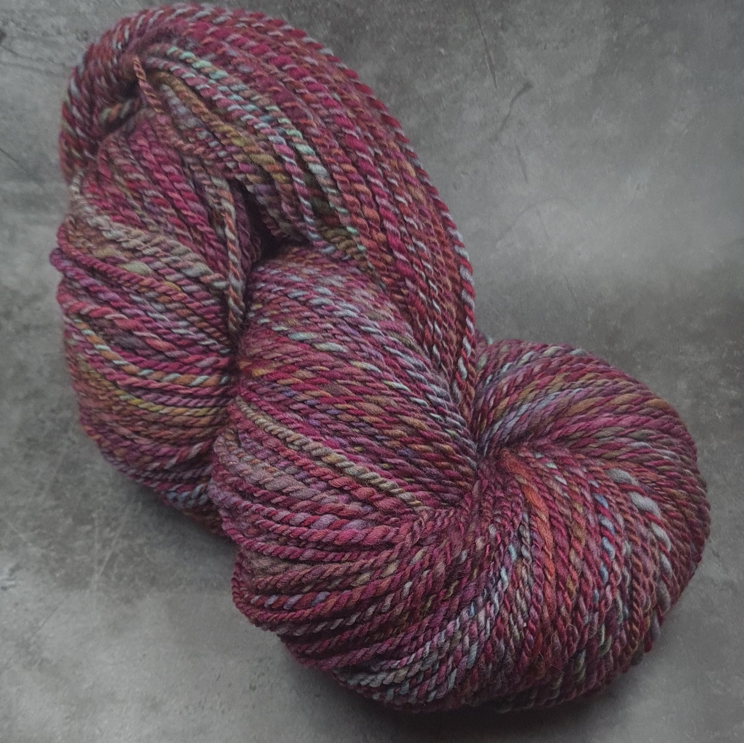 Handspun Worsted/Aran yarn, 119g skein, Kettle dyed Merino Wool, Autumn Mix OOAK