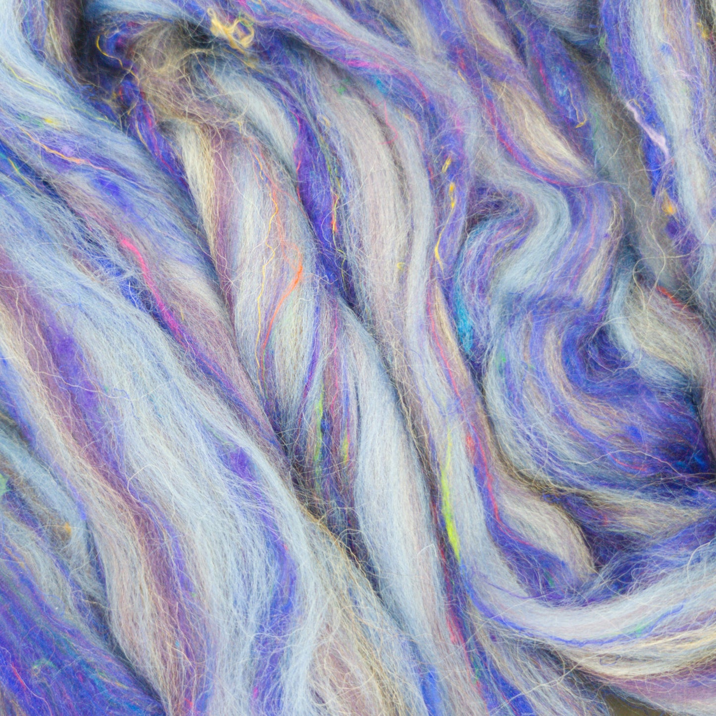 Hyacinth - Corriedale, UK Alpaca & Sari Silk Combed Top - Winnham Blend