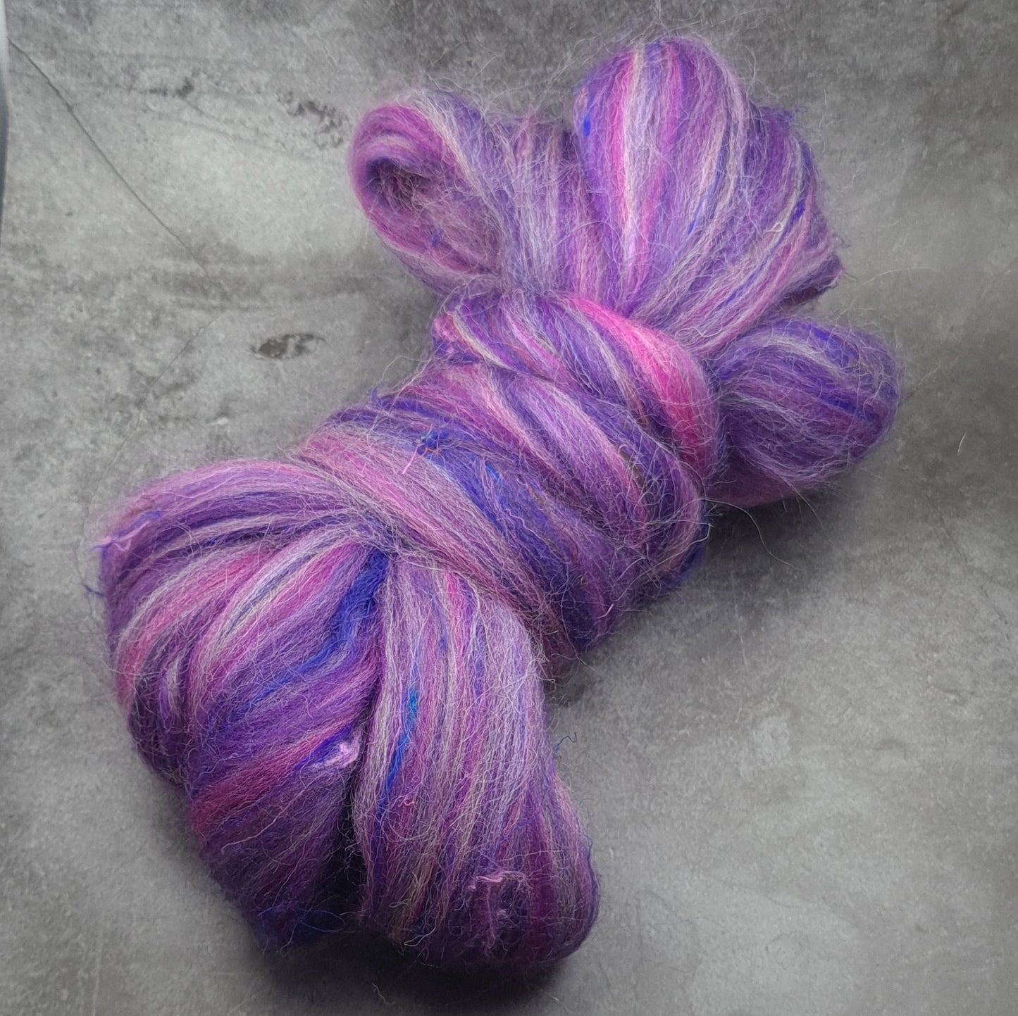 Aster - Corriedale, UK Alpaca & Sari Silk Combed Top - Winnham Blend