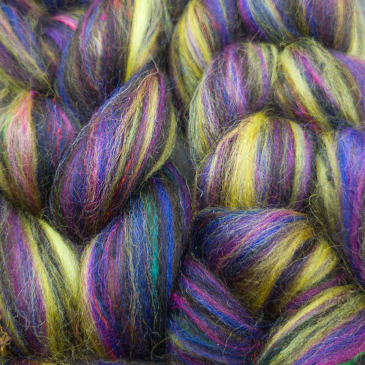 The Dark One - Corriedale, UK Alpaca & Sari Silk - Limited edition Winnham Special blend