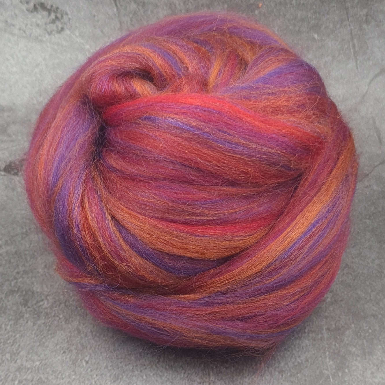 Red Velvet - Super Fine Merino & Tussah Silk combed top - Downend Blend