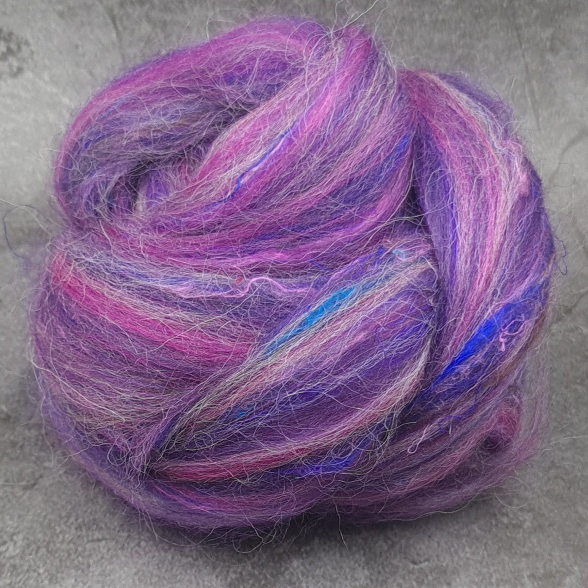 Aster - Corriedale, UK Alpaca & Sari Silk Combed Top - Winnham Blend