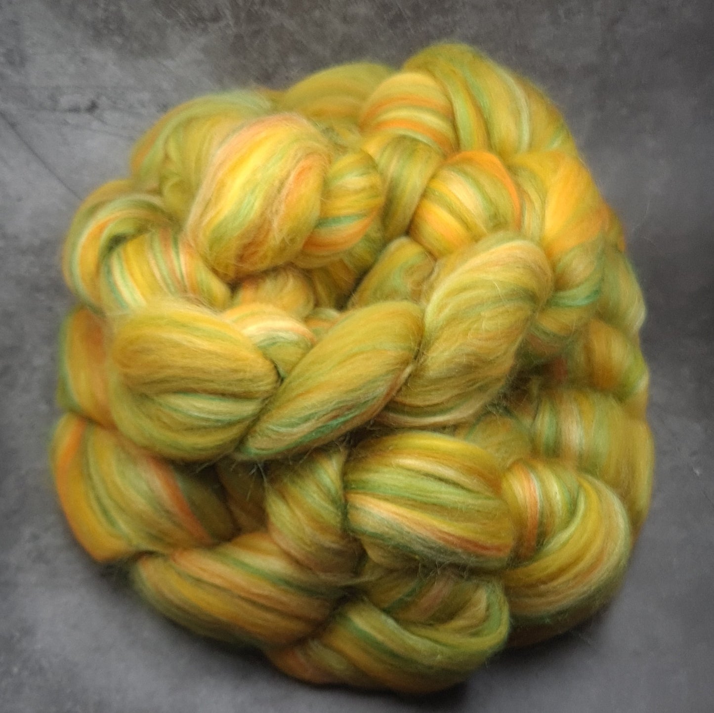 Citrus Punch - Super Fine Merino & Tussah Silk combed top - Downend Blend