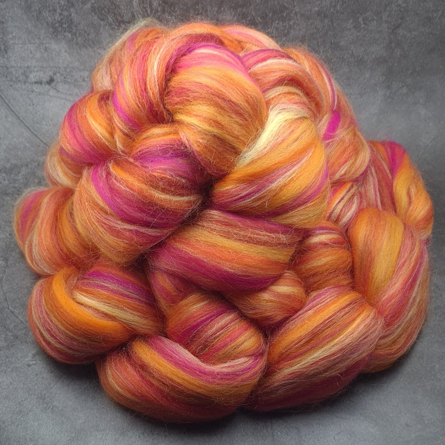 Fruit Salad - Super Fine Merino & Tussah Silk combed top - Downend Blend