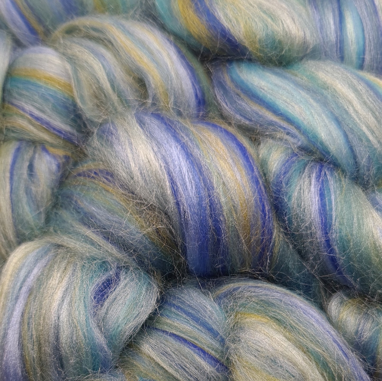 Blue Lagoon - Super Fine Merino & Tussah Silk combed top - Downend Blend