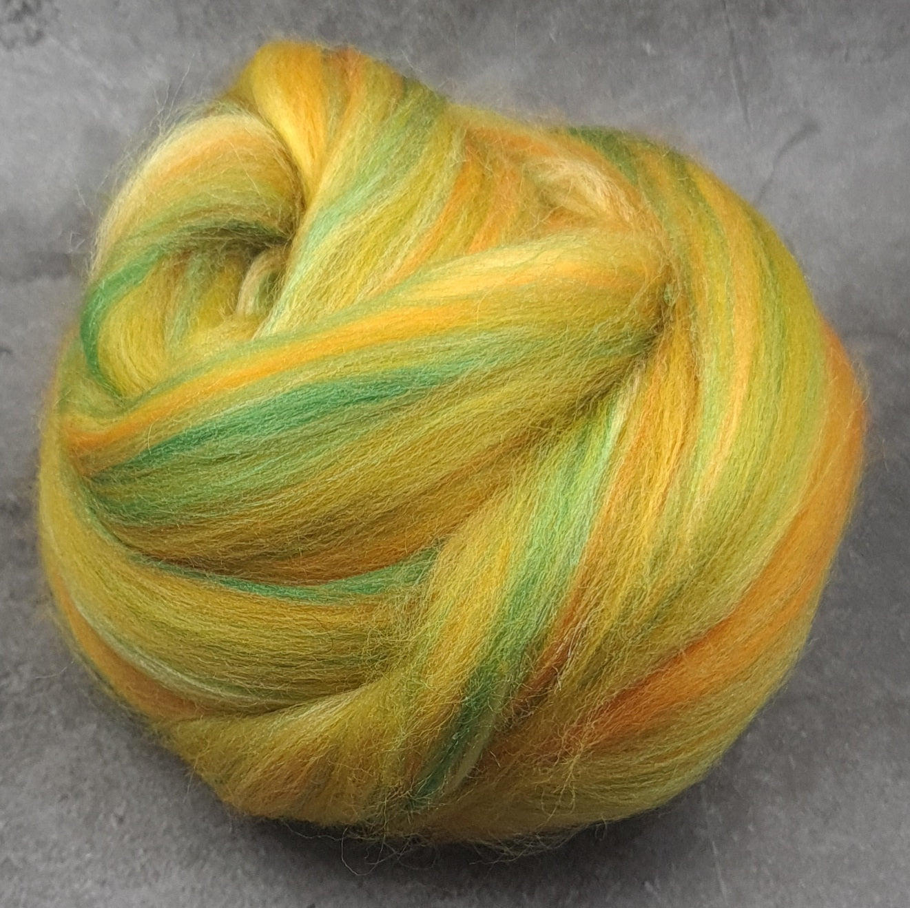 Citrus Punch - Super Fine Merino & Tussah Silk combed top - Downend Blend