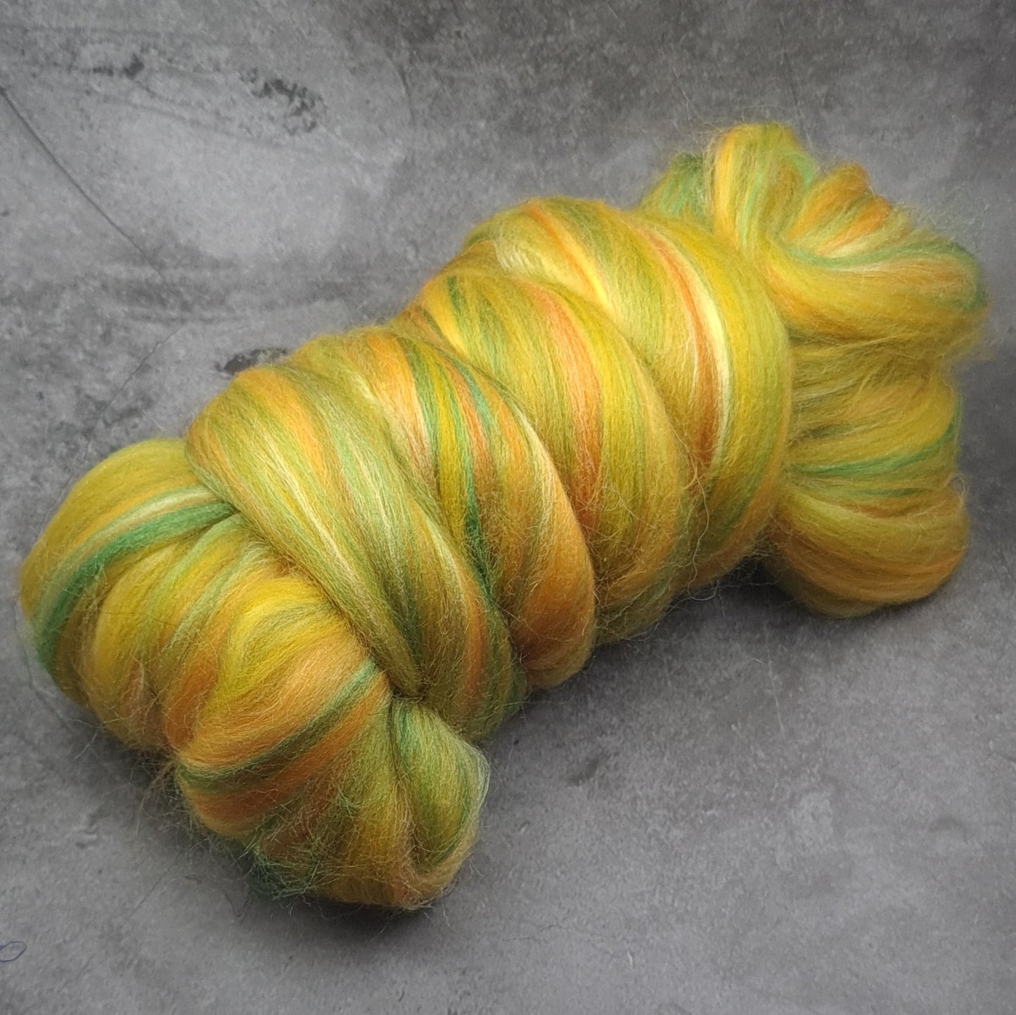 Citrus Punch - Super Fine Merino & Tussah Silk combed top - Downend Blend