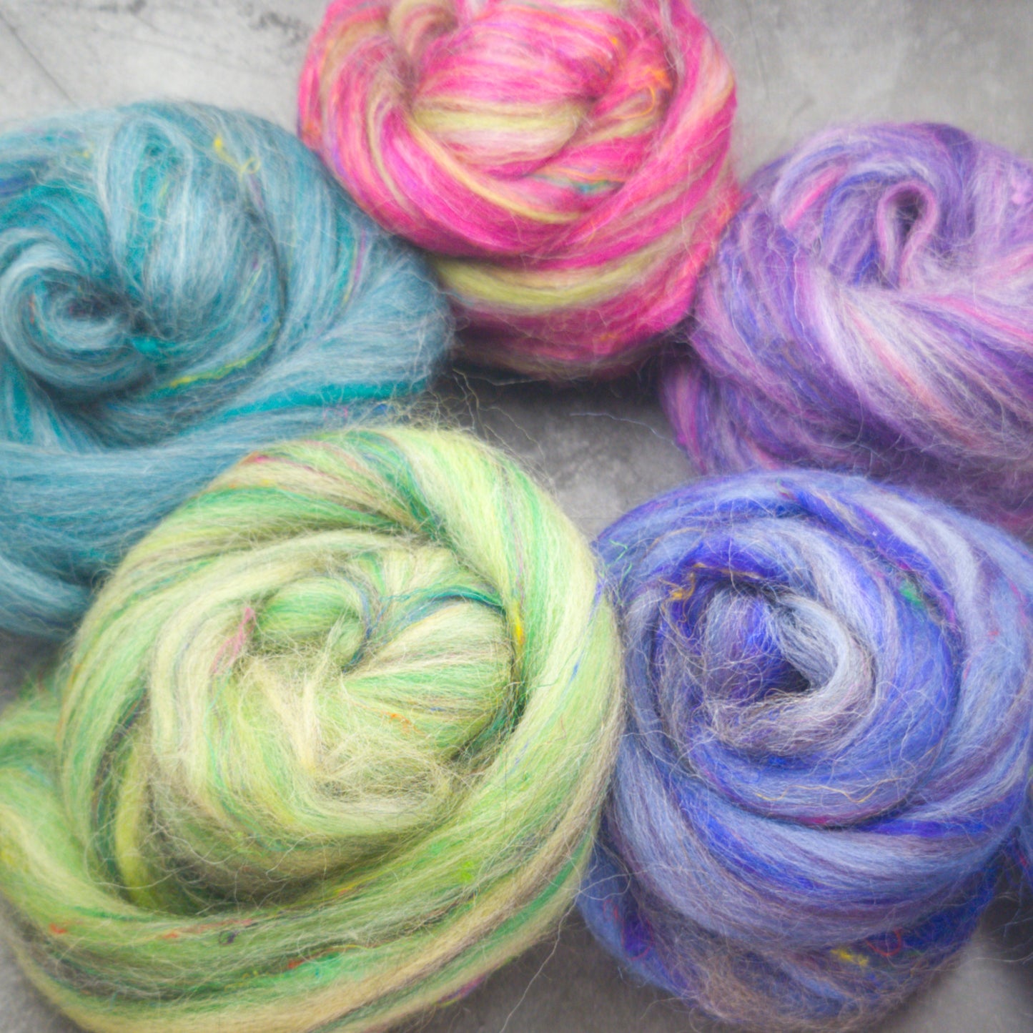 Aster - Corriedale, UK Alpaca & Sari Silk Combed Top - Winnham Blend