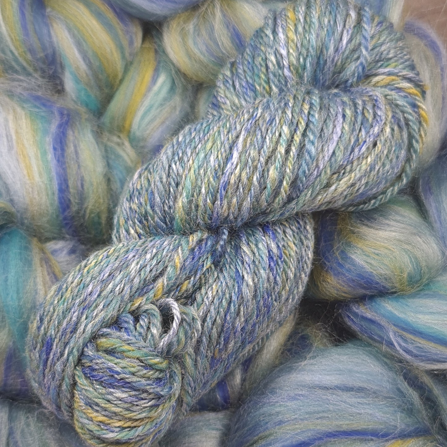 Blue Lagoon - Super Fine Merino & Tussah Silk combed top - Downend Blend